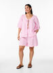 FLASH - Randig blus med rosetter, Rosa, Model image number 1