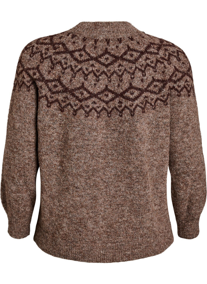 Tr&ouml;ja med nordiskt m&ouml;nster, Brun, Packshot image number 1