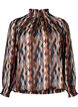 Mönstrad blus med smock, Earthy Zig Zag, Packshot image number 0