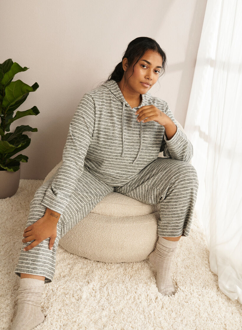 Löst sittande huvtröja med ränder, DGM Stripe, Image image number 0