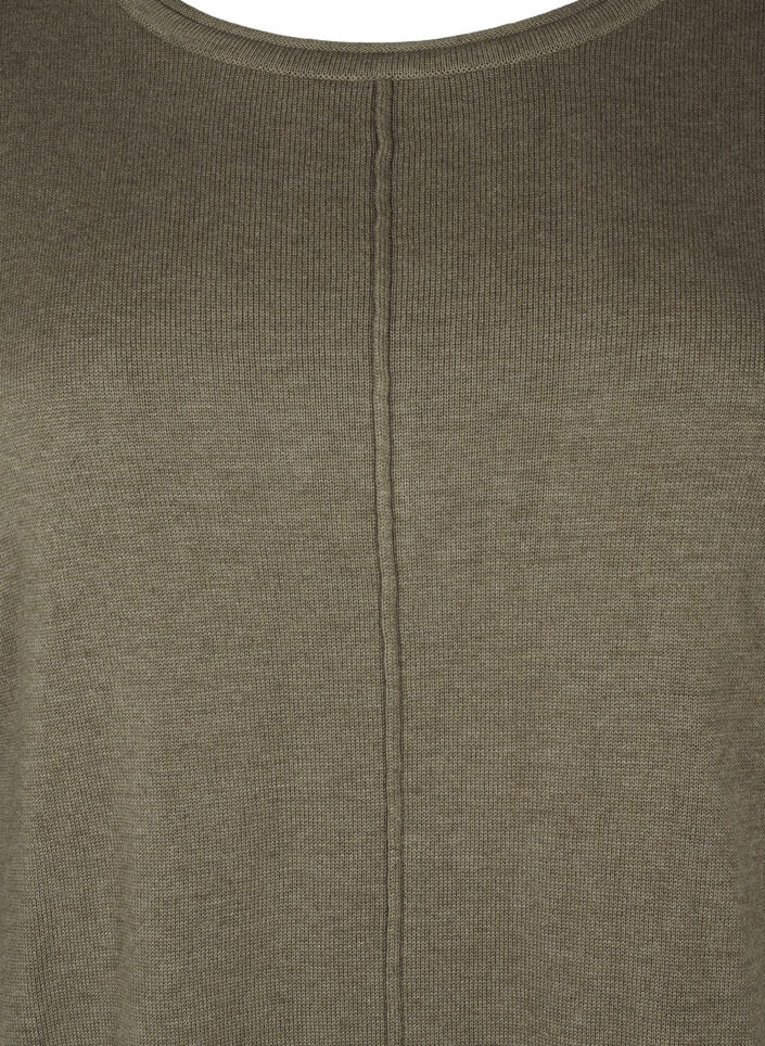 Stickad blus i bomull-viskosblandning, Grön, Packshot image number 2