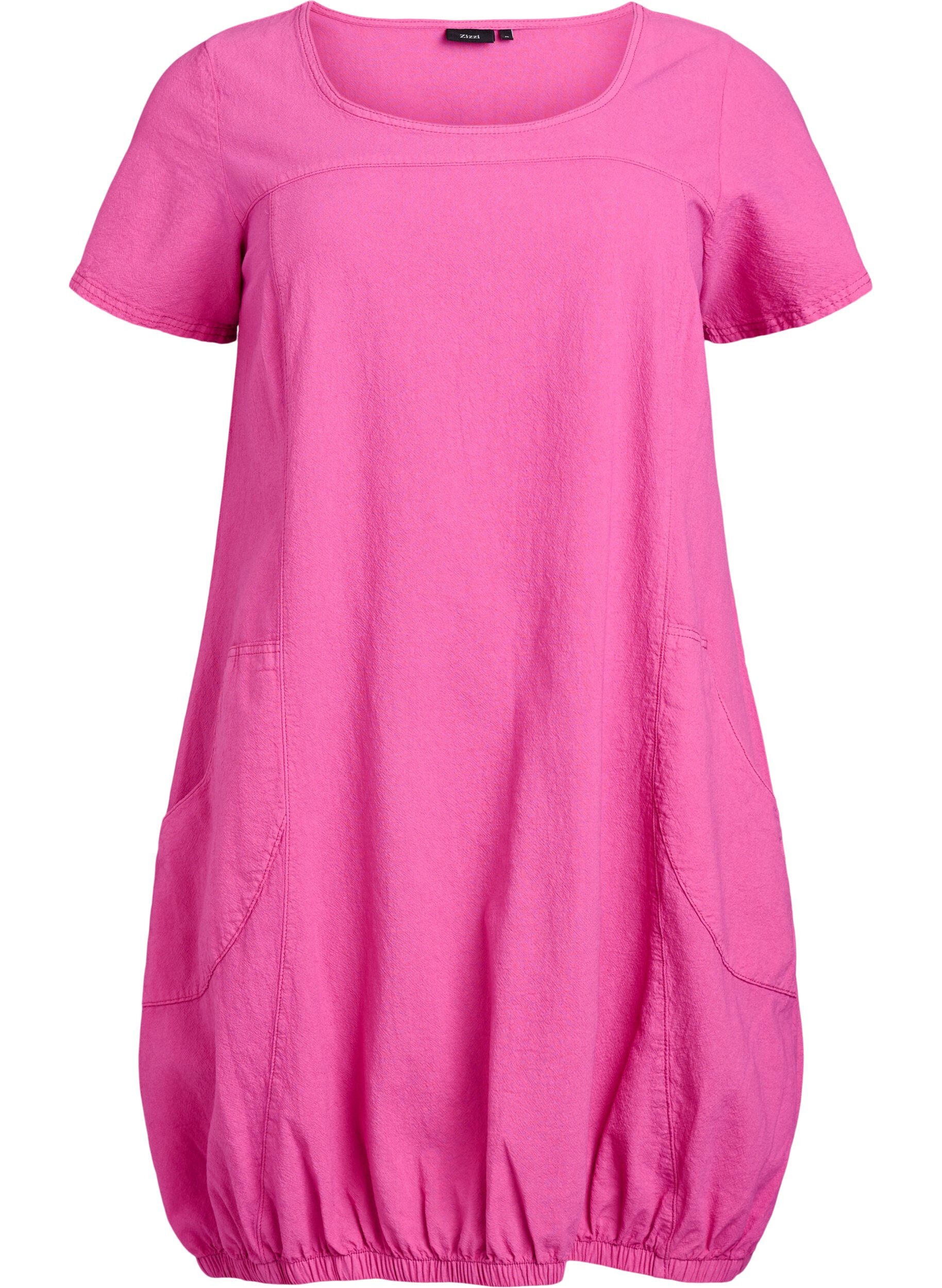 ZizziKort&auml;rmad kl&auml;nning i bomull, Rosa, Packshot image number 0
