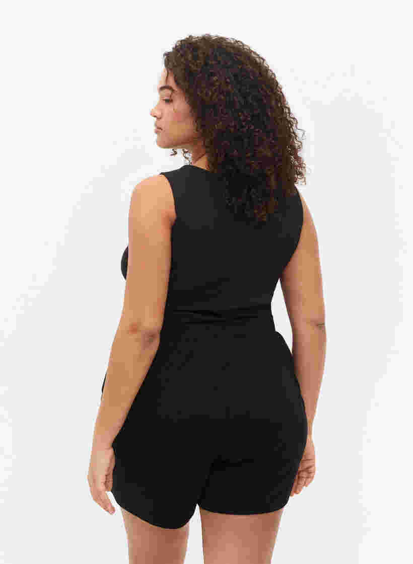 Löst sittande pyjamasshorts i bomullsmix, Black, Model image number 1