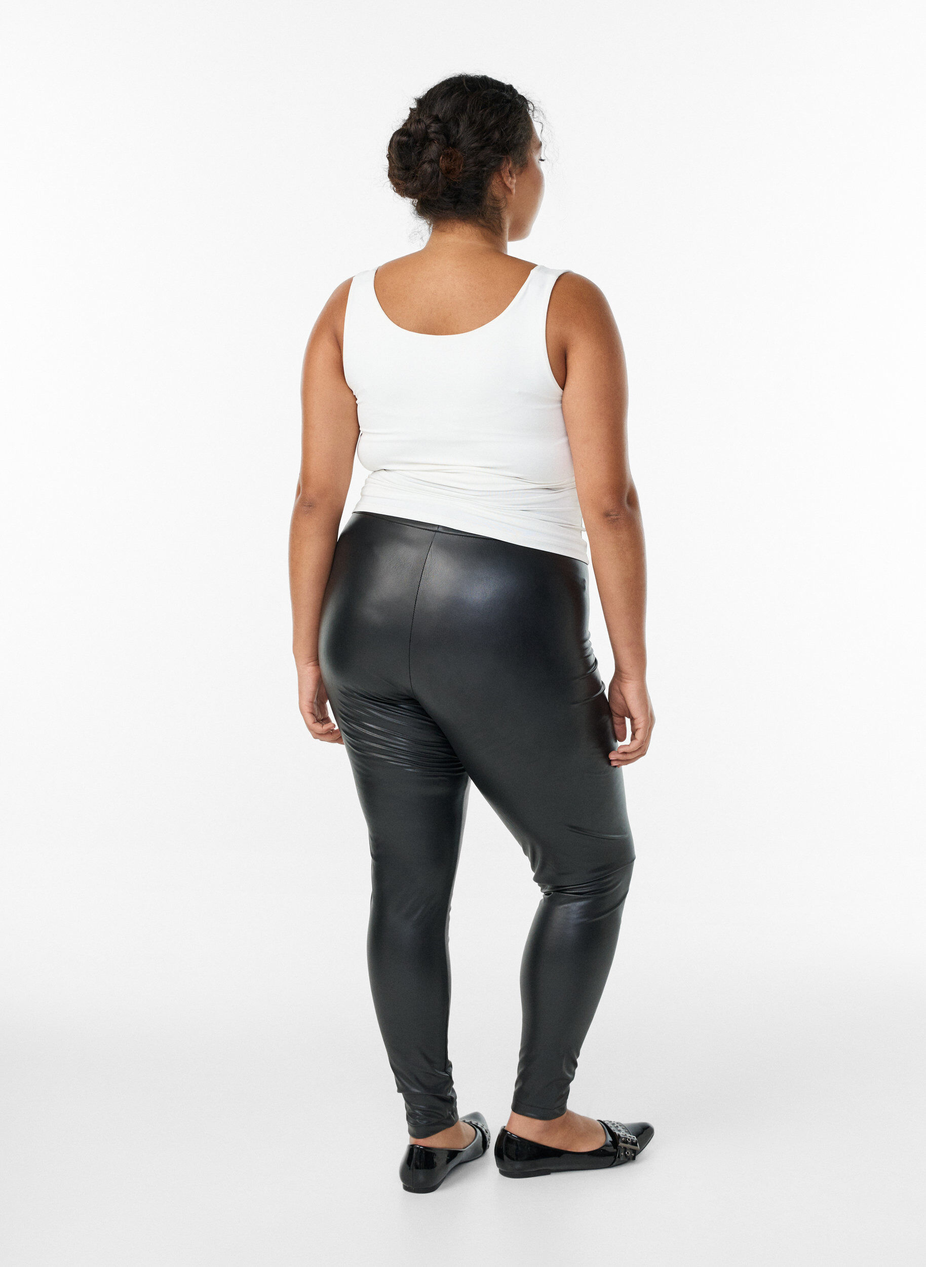 Zizzi Belagda leggings med borstad insida, Svart, Model image number 2