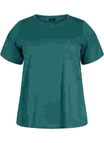 2-pack t-shirt i bomull, Mallard Green/Black, Packshot image number 2