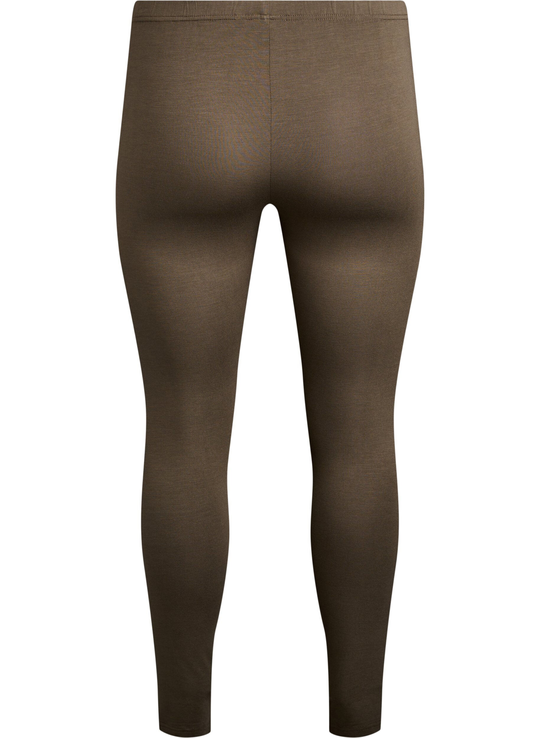ZizziBasic leggings i viskos, Gr&ouml;n, Packshot image number 1