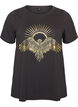 T-shirt i bomull med tryck framtill, Gr&aring;, Packshot image number 0
