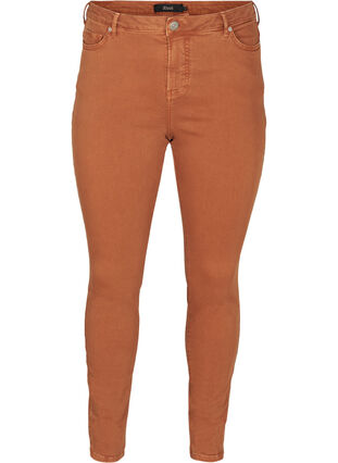 Super slim Amy Jeans med hög midja, Brown ASS, Packshot image number 0