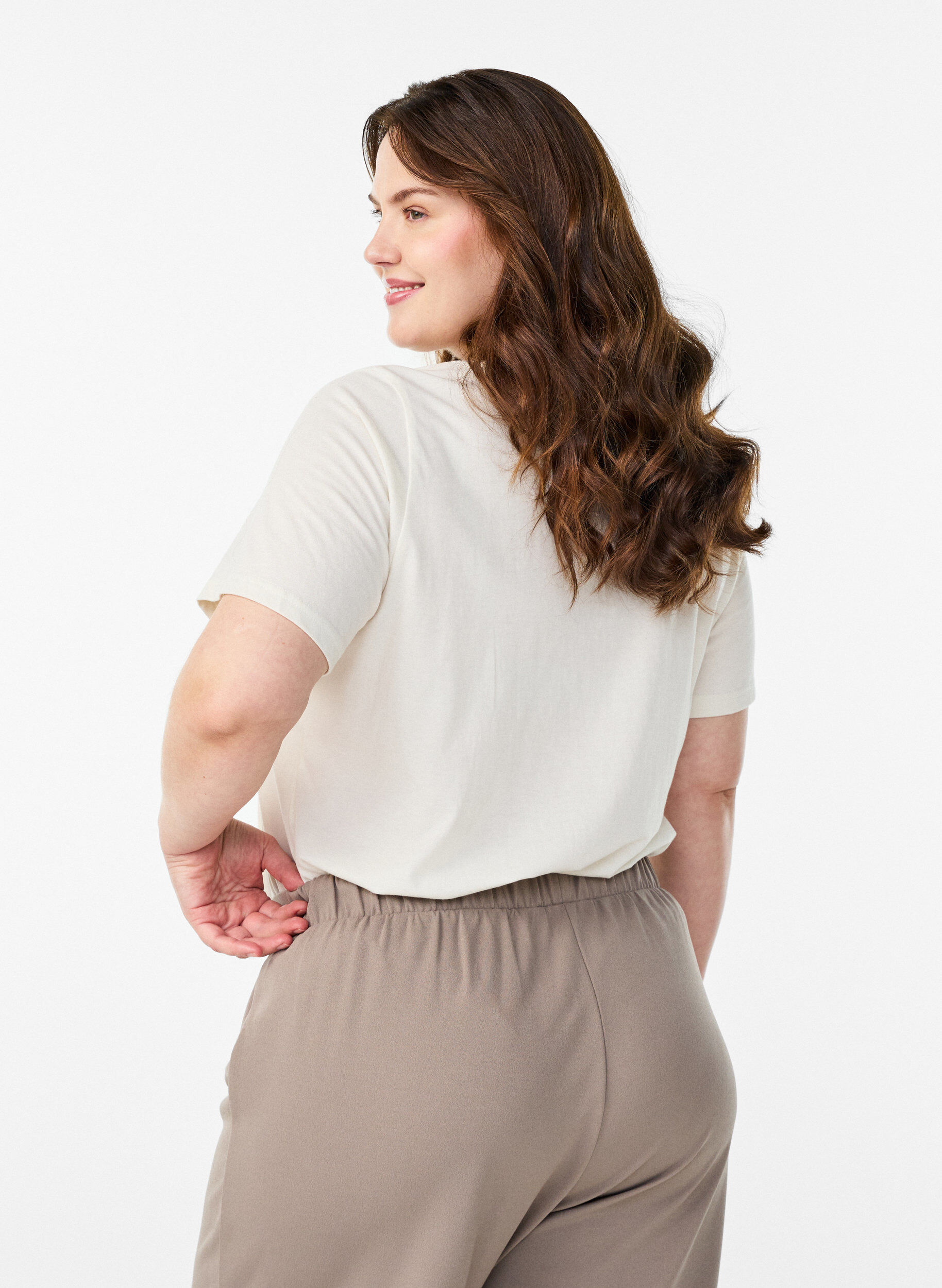 ZizziT-shirt med tryck, Vit, Model image number 2