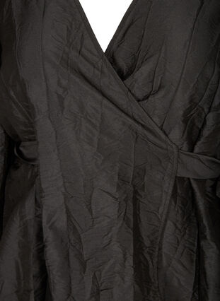 Långärmad wrap klänning, Black, Packshot image number 2