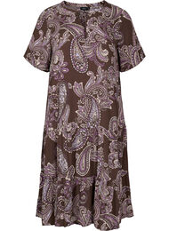 Kortärmad viskosklänning med mönster, Bracken Paisley