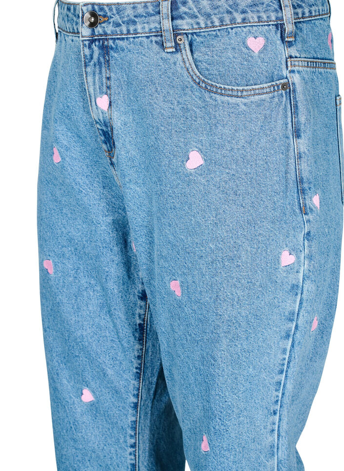 Gemma jeans med hög midja och läppar, Blå, Packshot image number 2