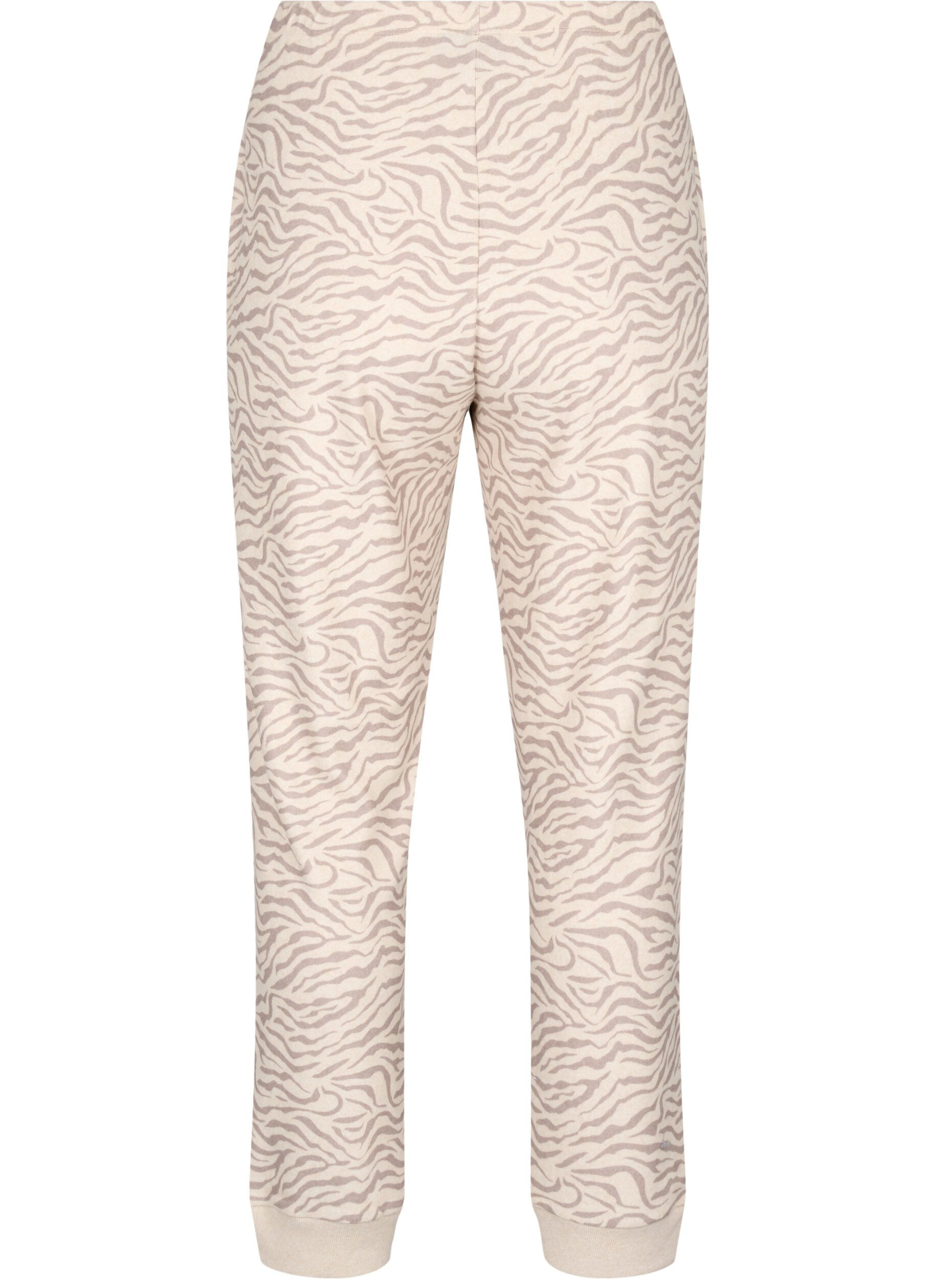 Zizzi Byxor i velour med tryck, Pink Tint AOP, Packshot image number 1