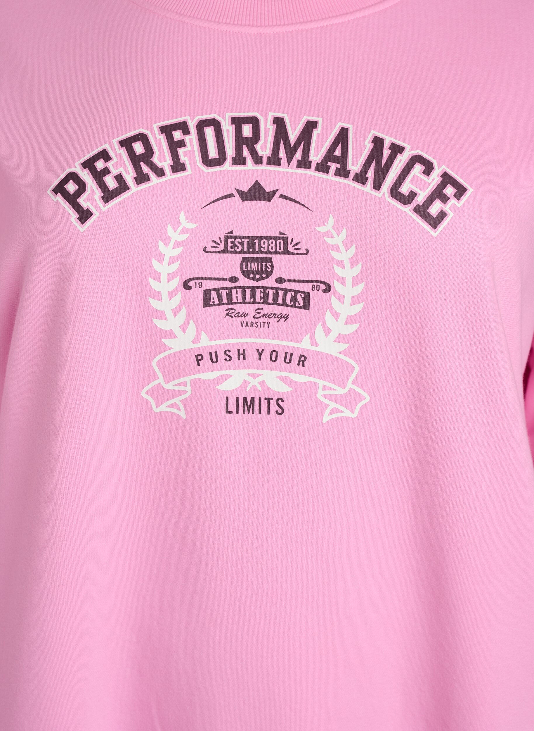 Zizzi Sweatshirt med texttryck, Rosa, Packshot image number 2