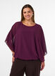 Blus i chiffong med ballongeffekt, Lila, Model image number 0