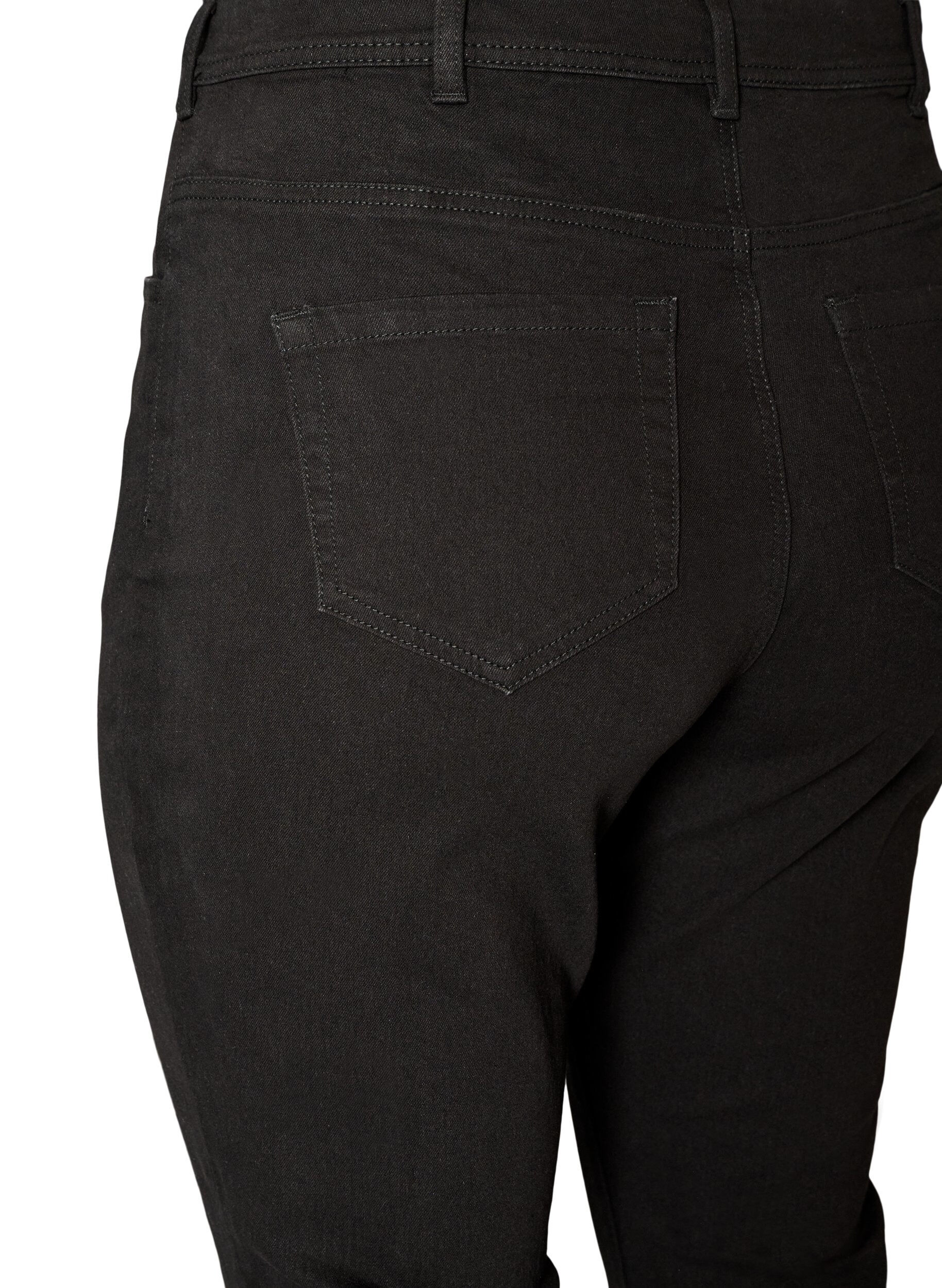 ZizziH&ouml;gmidjade jeans med bootcut, Svart, Packshot image number 3