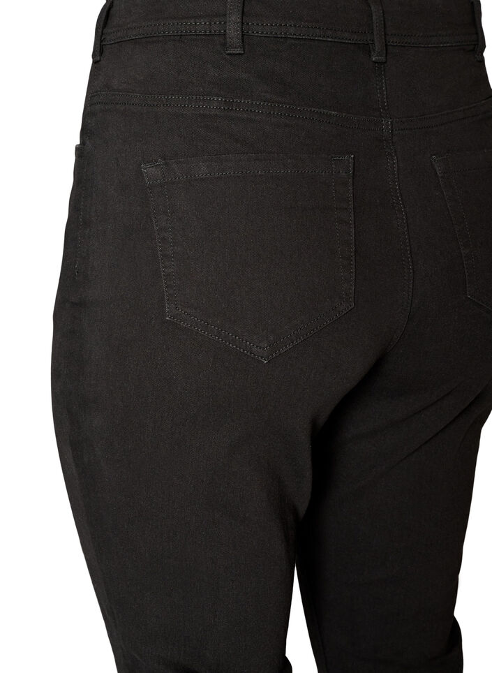 H&ouml;gmidjade jeans med bootcut, Svart, Packshot image number 3