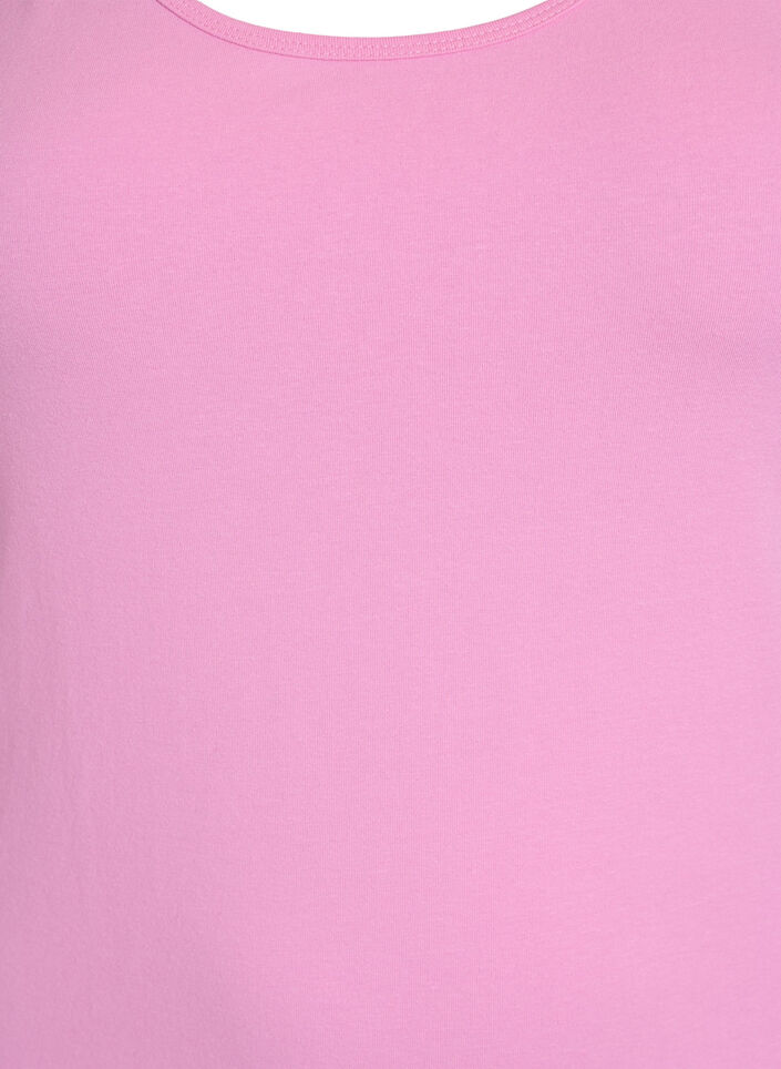 Solid f&auml;rg bas topp i bomull, Rosa, Packshot image number 2