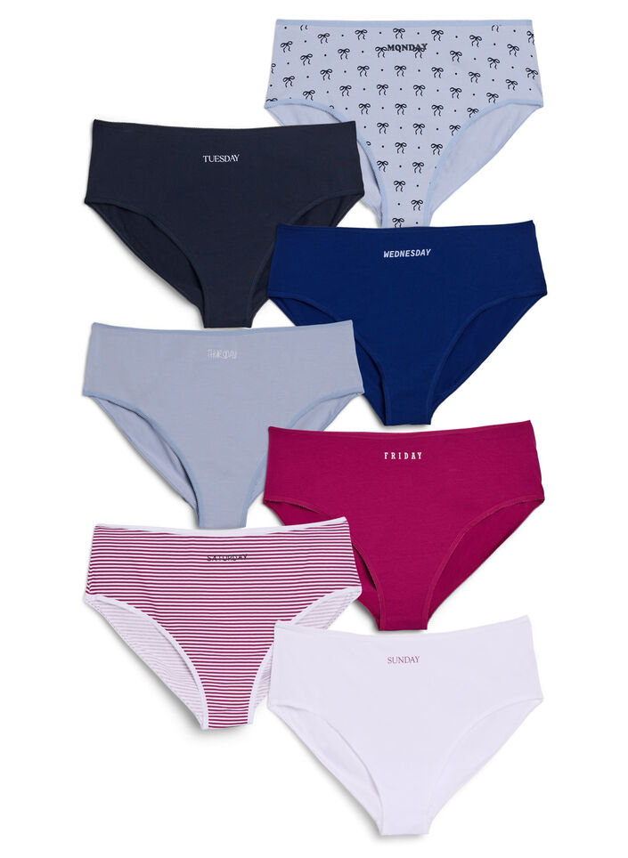7-pack trosor med normal midja, Bl&aring;, Packshot image number 0