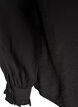 Skjortblus med broderade blomapplikationer, Svart, Packshot image number 3