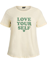 T-shirt med tryck, Gul