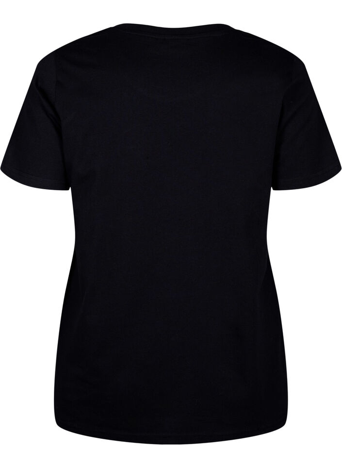 T-shirt i bomull med fluga, Black W. White, Packshot image number 1