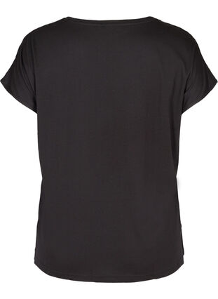 Kortärmad t-shirt med paljetter, Black, Packshot image number 1