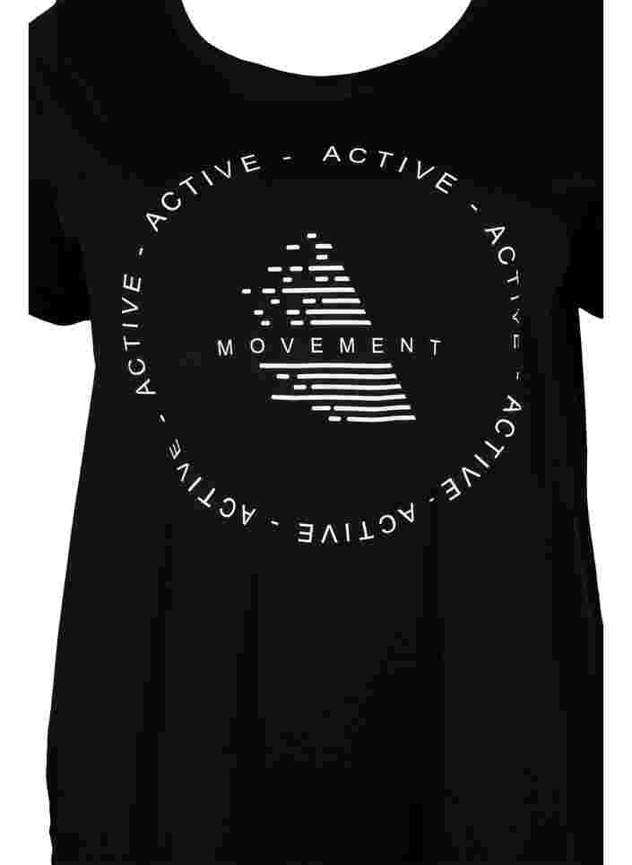  T-shirt till träning med print, Black White Logo, Packshot image number 2