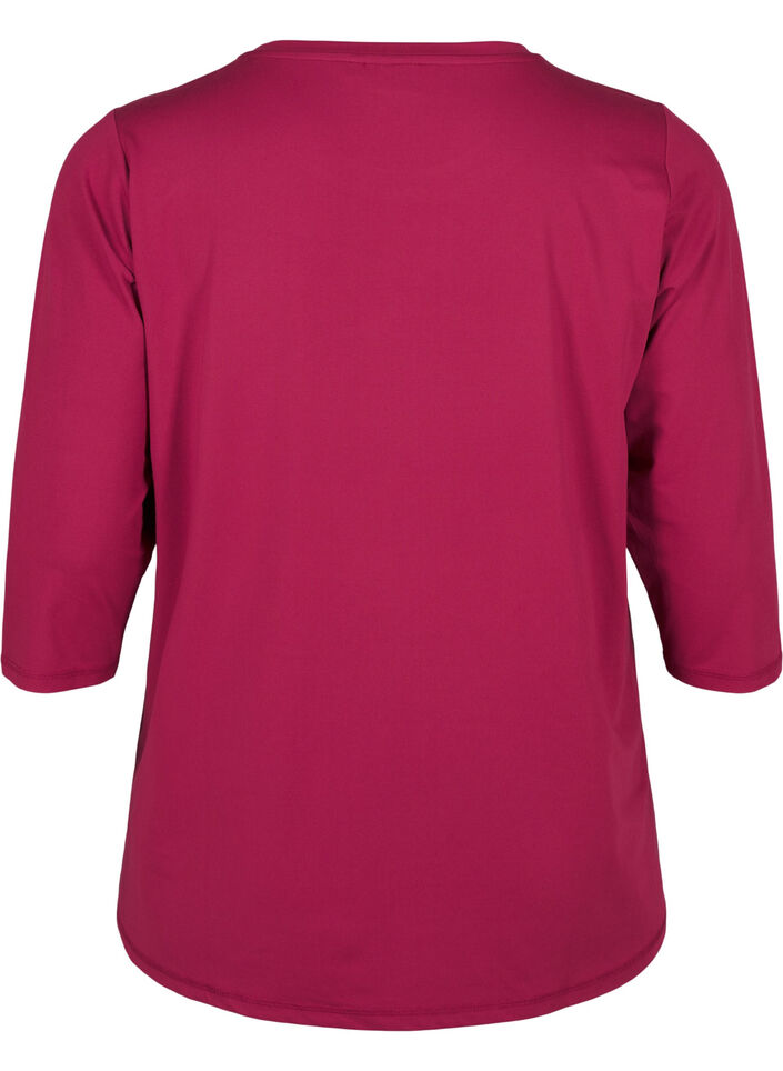 Tr&auml;ningsblus med trekvarts&auml;rm, R&ouml;d, Packshot image number 1