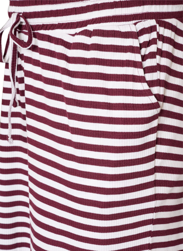 Randiga pyjamasbyxor med h&ouml;g midja och vida ben, R&ouml;d, Packshot image number 2