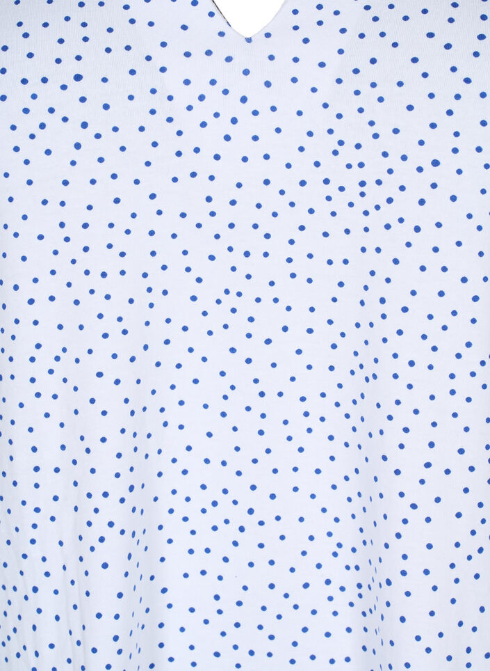 Bomulls t-shirt med prickar och v-ringning, B.White/S.T.W Dot, Packshot image number 2