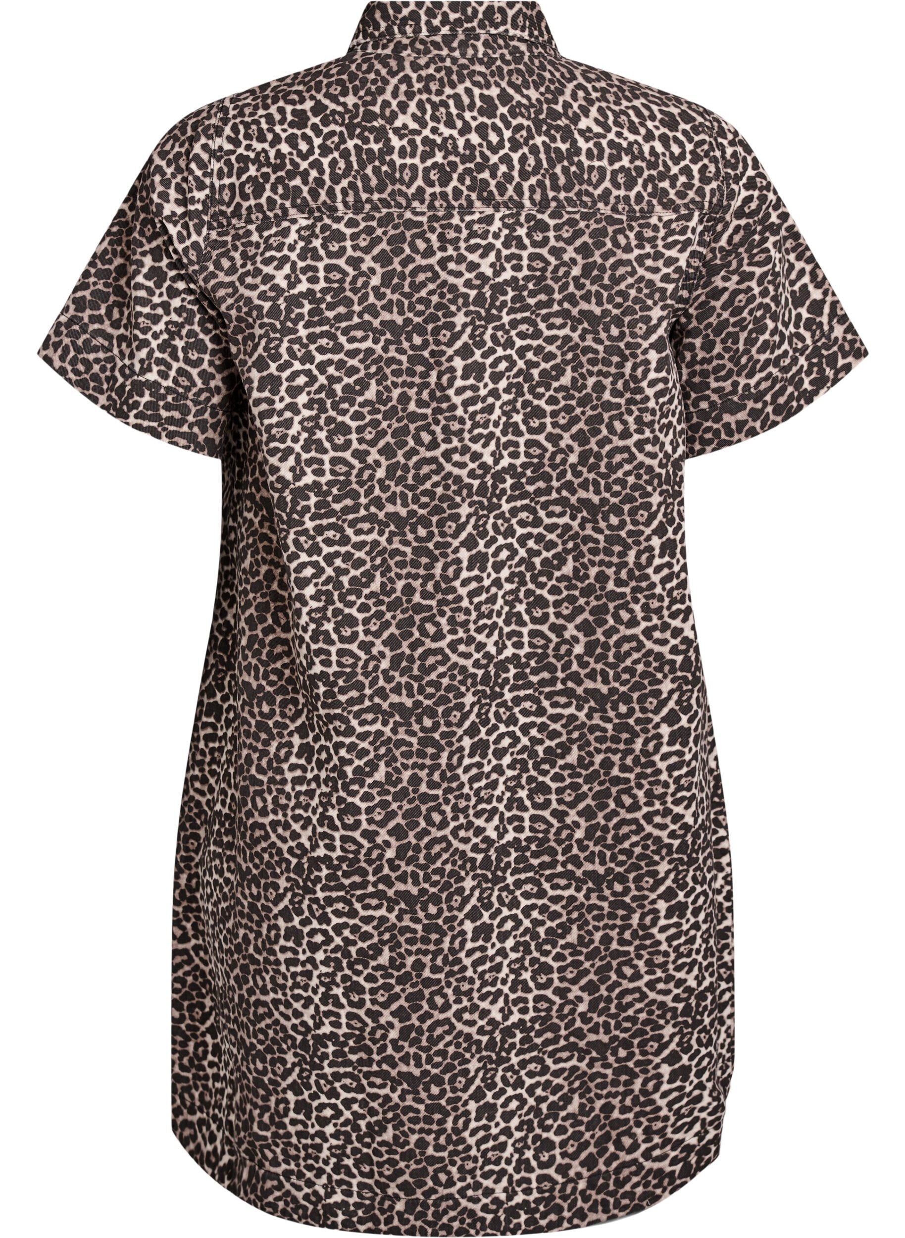 Zizzi Jeanskl&auml;nning med leopardm&ouml;nster, Brun, Packshot image number 1