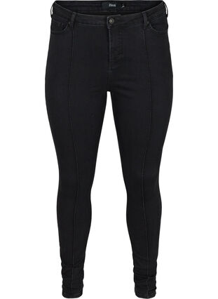 Super slim Amy jeans med söm, Black, Packshot image number 0