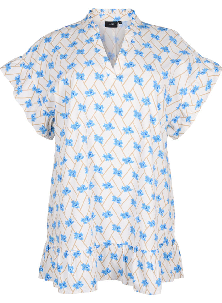 Blommig bomullstunika, Snow White Flower, Packshot image number 0