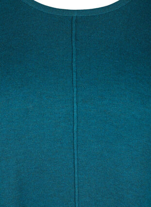 Enfärgad stickad tröja med rund halsringning, Reflecting Pond, Packshot image number 2