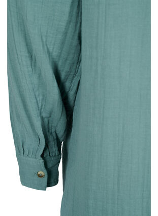 Lång bomullsskjorta med klassisk krage, Sagebrush Green, Packshot image number 3