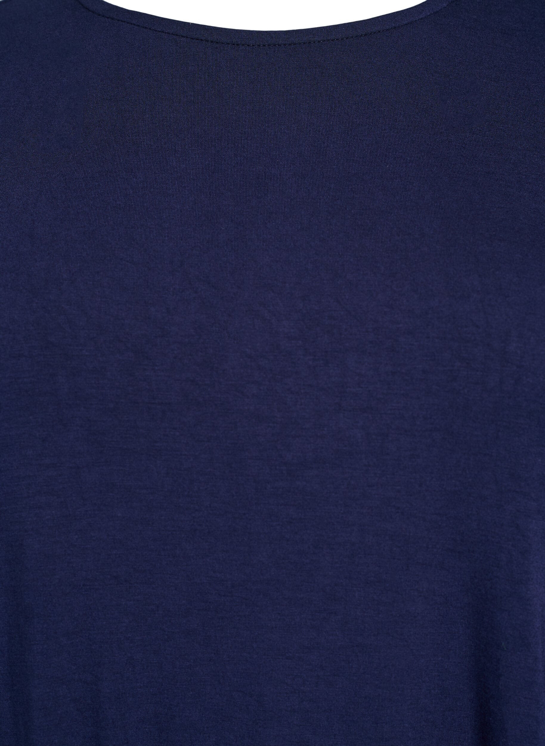 Zizzi Enf&auml;rgad blus med l&aring;nga &auml;rmar, Bl&aring;, Packshot image number 2