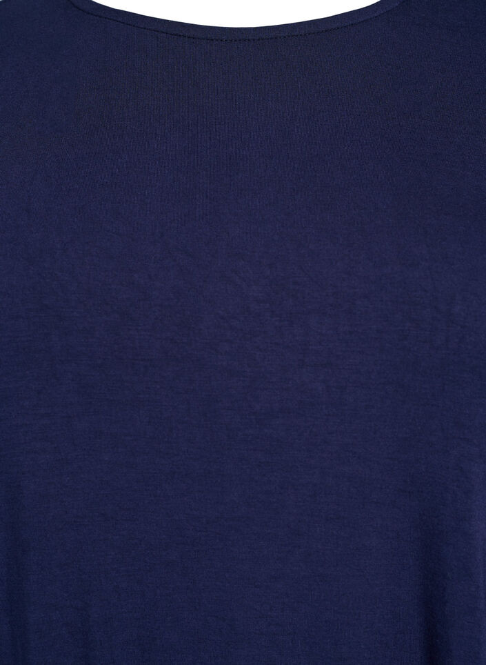 Enf&auml;rgad blus med l&aring;nga &auml;rmar, Bl&aring;, Packshot image number 2