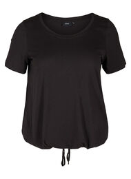 Kortärmad t-shirt med justerbar midja, Black