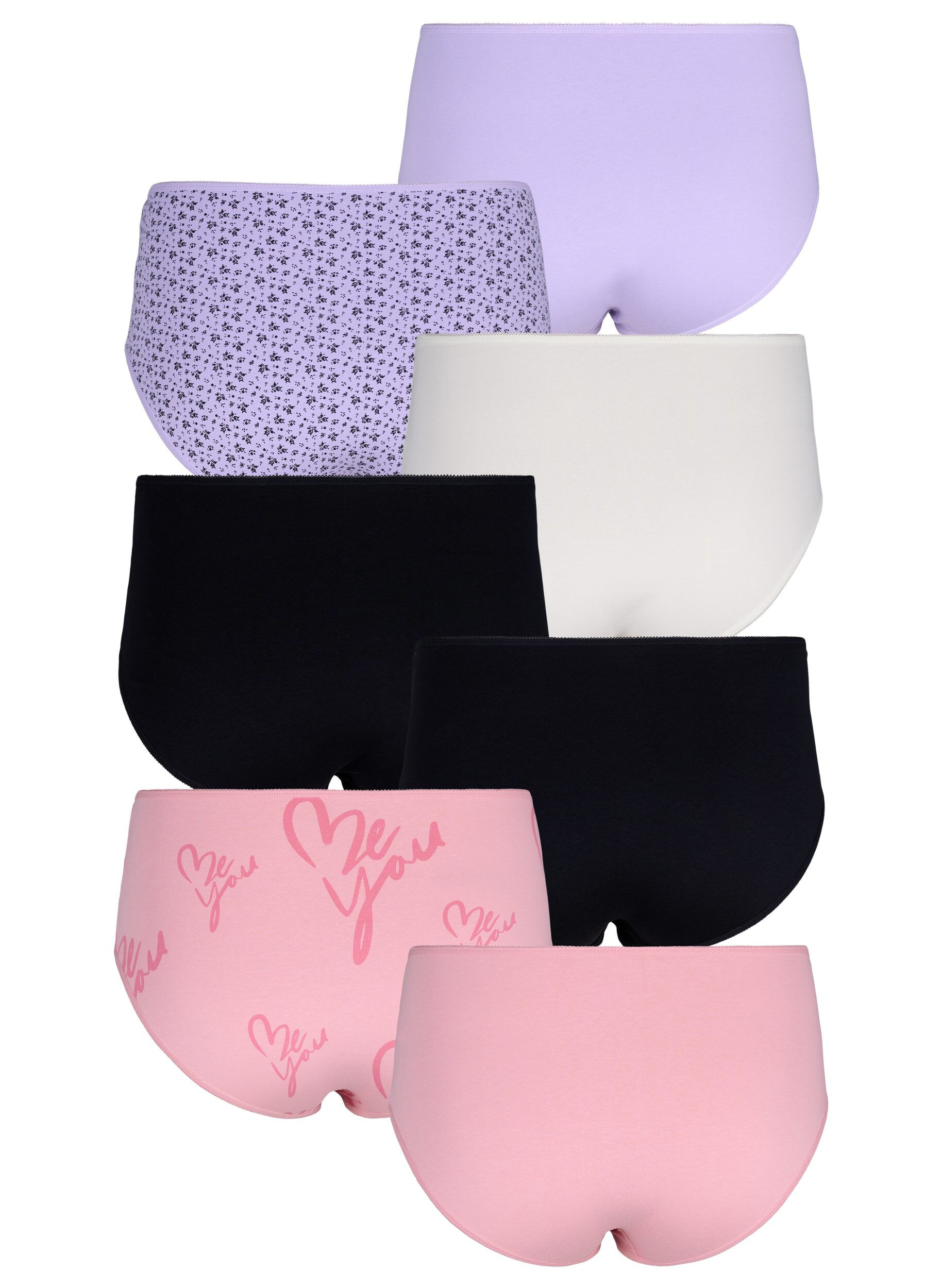 Zizzi 7-pack Briefs med normal midja, Lila, Packshot image number 1
