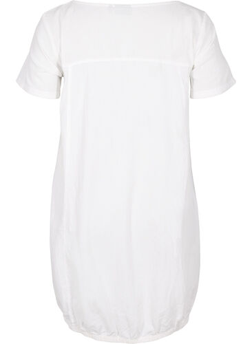 Kortärmad klänning i bomull, Bright White, Packshot image number 1