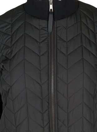 Quiltad lättvikts-termojacka med fickor, Black, Packshot image number 2