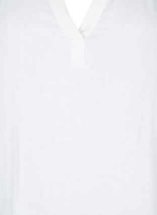 Bomullstunika med 3/4-ärmar, Bright White, Packshot image number 2