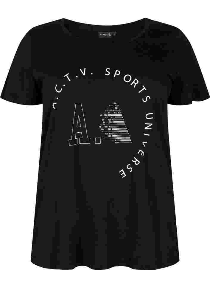  T-shirt till träning med print, Black A.C.T.V