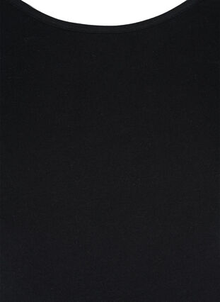 Bomullstopp med spets och 3/4 ärmar, Black, Packshot image number 2