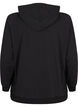 Kofta i sweatshirt material med huva och fickor, Svart, Packshot image number 1