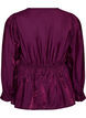 Glansig blus i viskos med peplumeffekt, Lila, Packshot image number 1