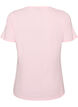 T-shirt i bomull med tryck framtill, Rosa, Packshot image number 1