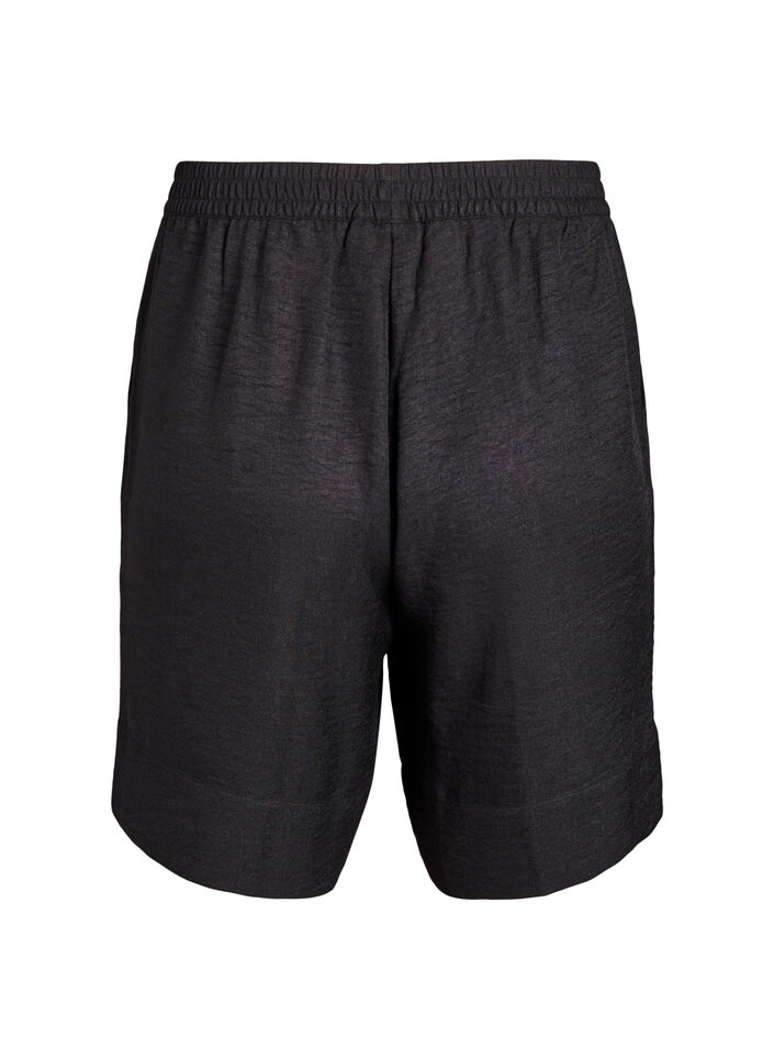 Shorts med fickor och hög midja, Svart, Packshot image number 1
