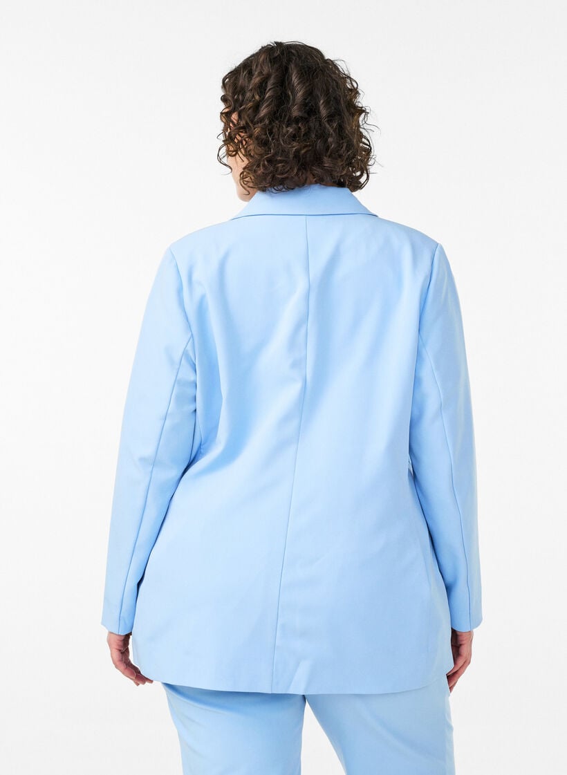 Klassisk blazer med kn&auml;ppning, Bl&aring;, Model image number 2